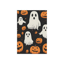 DistinctInk Garden & House Banner / Flag with Ghost Skeleton Pumpkin Cartoon Design for Halloween