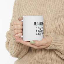 DistinctInk Glossy White Coffee / Tea Mug - Intelligence Test (I Am A Penis)