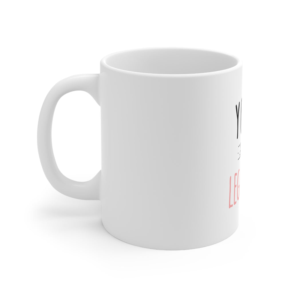 Glossy White Coffee / Tea Mug - Yoga and Leggings, view 2