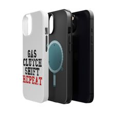 DistinctInk ToughCase for Apple iPhone, Compatible with MagSafe Charging - Gas Clutch Shift Repeat