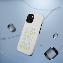 DistinctInk ToughCase for Apple iPhone, Compatible with MagSafe Charging - Girls With Right Hairstyle Will Conquer the World