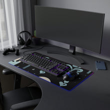 DistinctInk LED Gaming Mouse Pad with Ghastly Skeletal Shadows Design for Halloween