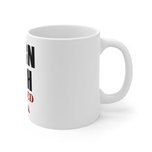 DistinctInk Glossy White Coffee / Tea Mug - Born to Fish, Forced to Work