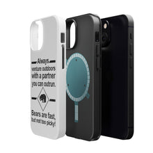 DistinctInk ToughCase for Apple iPhone, Compatible with MagSafe Charging - Bears Are Fast But Not Too Picky