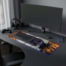 DistinctInk LED Gaming Mouse Pad with Skeletal Ghostly Pumpkin Patch Design for Halloween