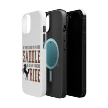 DistinctInk ToughCase for Apple iPhone, Compatible with MagSafe Charging - Climb into the Saddle, Ready for a Ride