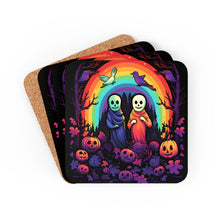 DistinctInk (Set of 4) Corkwood Coasters with Living Life to the FullestDesign for Halloween LGBTQ+ Pride