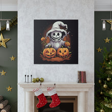 DistinctInk Canvas Wall Art with Trick or Treat Ghost-O-Lantern for Halloween