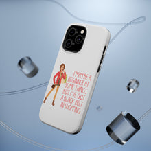 DistinctInk ToughCase for Apple iPhone, Compatible with MagSafe Charging - Beginner at Some Things Black Belt in Shopping