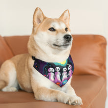 DistinctInk Adjustable Pet Banana Collar with Exploring the Unknown Design for Halloween LGBTQ+ Pride