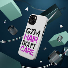DistinctInk ToughCase for Apple iPhone, Compatible with MagSafe Charging - Gym Hair Don't Care