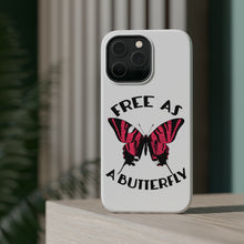 DistinctInk ToughCase for Apple iPhone, Compatible with MagSafe Charging - Free as a Butterfly - Pink
