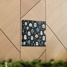 DistinctInk Canvas Wall Art with Ghastly Skeletal Shadows for Halloween