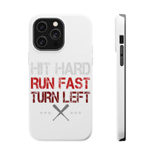DistinctInk ToughCase for Apple iPhone, Compatible with MagSafe Charging - Hit Hard Run Fast Turn Left Baseball