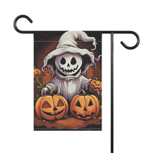 DistinctInk Garden & House Banner / Flag with Trick or Treat Ghost-O-Lantern Design for Halloween