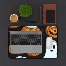 DistinctInk Desk Mat with Ghost Skeleton Cartoon Pumpkin Design for Halloween