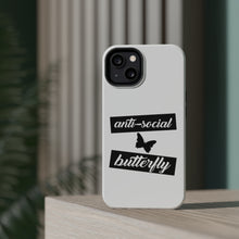 DistinctInk ToughCase for Apple iPhone, Compatible with MagSafe Charging - Anti-Social Butterfly