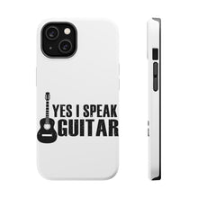 DistinctInk ToughCase for Apple iPhone, Compatible with MagSafe Charging - Yes I Speak Guitar