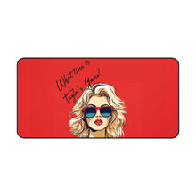 DistinctInk Desk Mat with What Time Is Taylor's Game? design