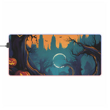 DistinctInk LED Gaming Mouse Pad with Haunted Evening Nightmare Design for Halloween