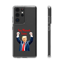 DistinctInk Clear Case for Apple iPhone or Samsung Galaxy - Trump "You Missed, Loser" Cartoon Design