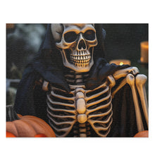 DistinctInk Jigsaw Puzzle with Skellington's Spooky Soiree Design for Halloween