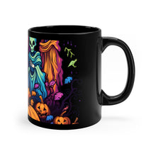 DistinctInk Black Coffee Mug - "Mindful Connections" for Halloween LGBTQ+ Pride