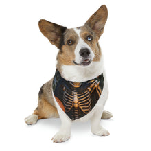 DistinctInk Adjustable Pet Banana Collar with Skellington's Spooky Soiree Design for Halloween