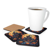 DistinctInk (Set of 4) Corkwood Coasters with Spooky Sweet Treats Design for Halloween