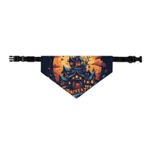 DistinctInk Adjustable Pet Banana Collar with Spooky Sweet Treats Design for Halloween