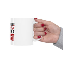 DistinctInk Glossy White Coffee / Tea Mug - I Hope You Like Animals Cause I'm A Beast