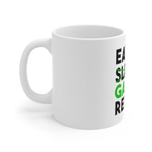 DistinctInk Glossy White Coffee / Tea Mug - Eat Game Repeat - Video Games Gamer