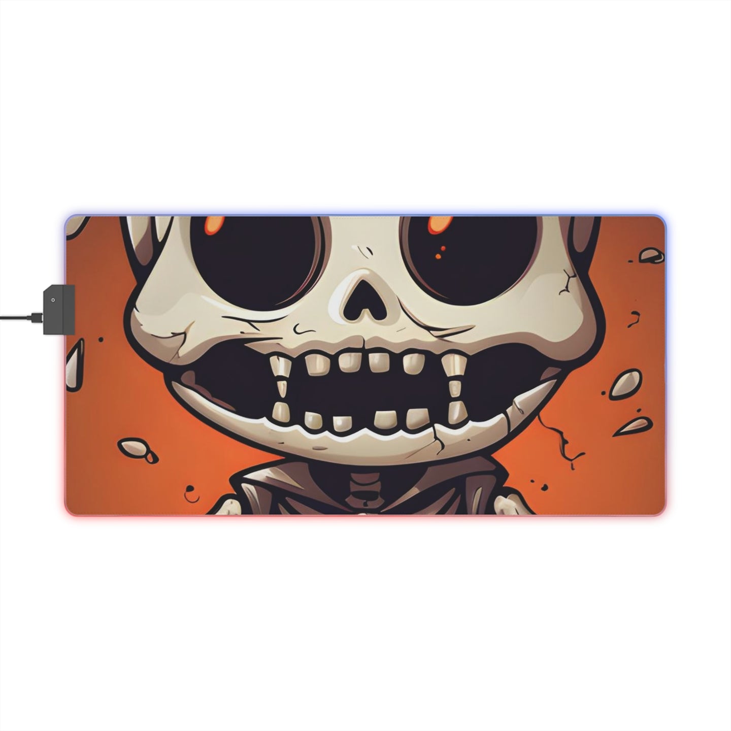 DistinctInk LED Gaming Mouse Pad with Skelly's Halloween Bash Design for Halloween
