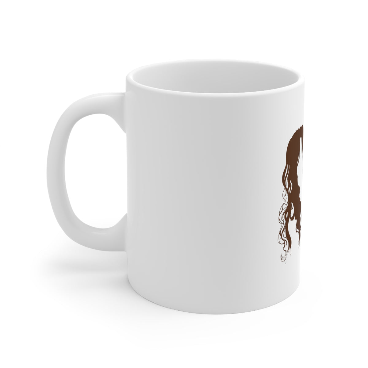Glossy White Coffee / Tea Mug - Curls Run the World, view 2
