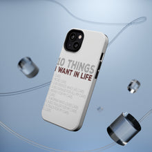 DistinctInk ToughCase for Apple iPhone, Compatible with MagSafe Charging - Things I Want In Life - Cars, Money, Woman