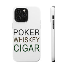 DistinctInk ToughCase for Apple iPhone, Compatible with MagSafe Charging - Poker Whiskey Cigar