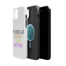 DistinctInk ToughCase for Apple iPhone, Compatible with MagSafe Charging - My Hobbies Are Breakfast Lunch & Dinner