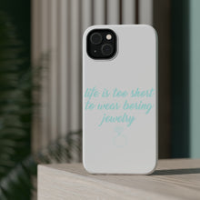 DistinctInk ToughCase for Apple iPhone, Compatible with MagSafe Charging - Life is Too Short to Wear Boring Jewelry