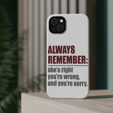 DistinctInk ToughCase for Apple iPhone, Compatible with MagSafe Charging - Remember: She's Right You're Wrong