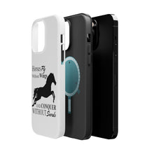 DistinctInk ToughCase for Apple iPhone, Compatible with MagSafe Charging - Horses Fly Without Wings