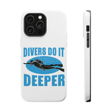 DistinctInk ToughCase for Apple iPhone, Compatible with MagSafe Charging - Divers Do It Deeper