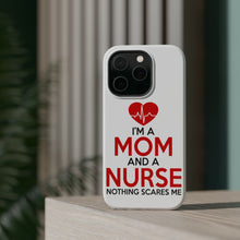 DistinctInk ToughCase for Apple iPhone, Compatible with MagSafe Charging - Mom and a Nurse Nothing Scares Me