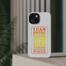 DistinctInk ToughCase for Apple iPhone, Compatible with MagSafe Charging - Swing Salsa Rumba Cha Cha Waltz in Heels