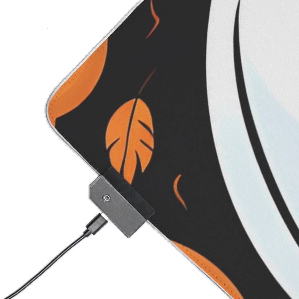 LED Gaming Mouse Pad with Ghost Skeleton Cartoon Pumpkin Design for Halloween, view 6