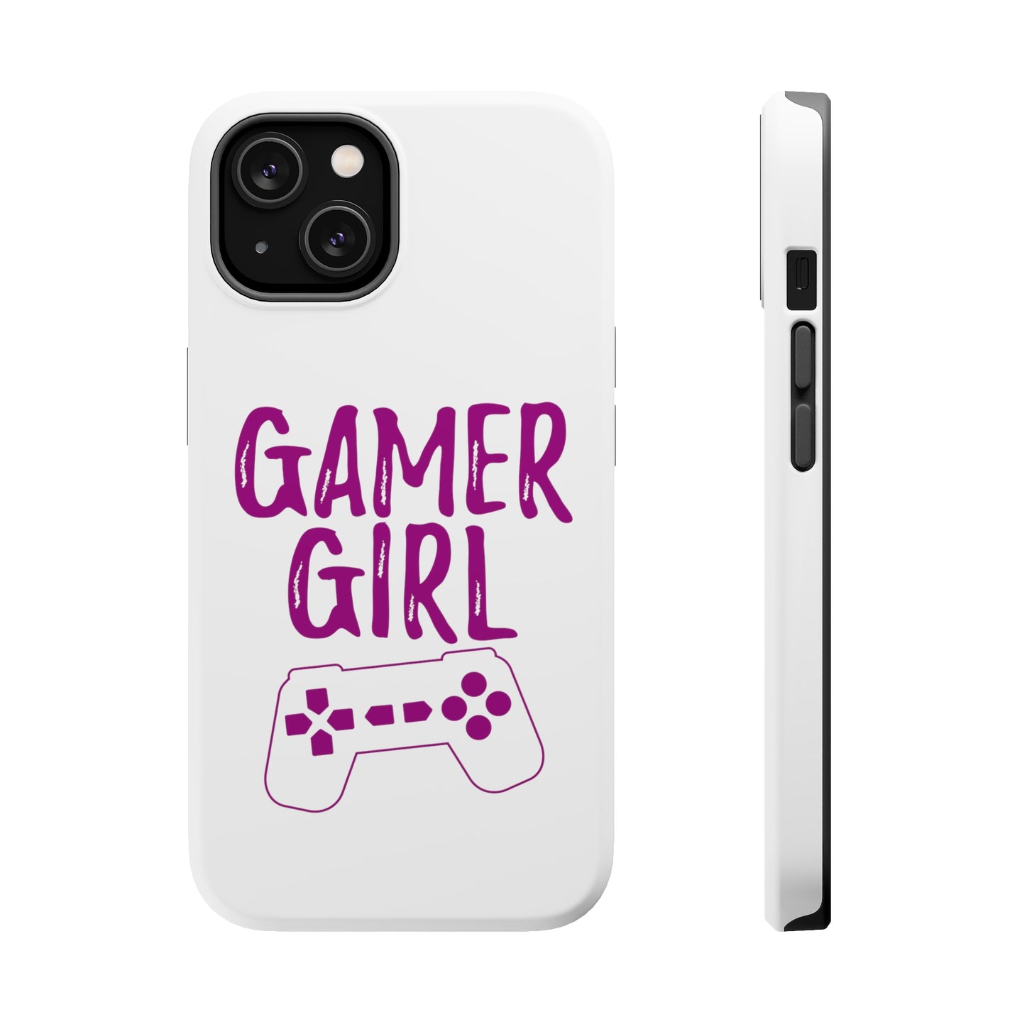 DistinctInk ToughCase for Apple iPhone, Compatible with MagSafe Charging - Gamer Girl - Video Games