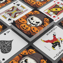 DistinctInk Playing Poker Cards with Spooky Skeleton Pumpkin Patch Design for Halloween