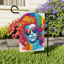 DistinctInk Garden & House Banner Flag with Leading with Courage and Grace Design for LGBTQ+ Pride