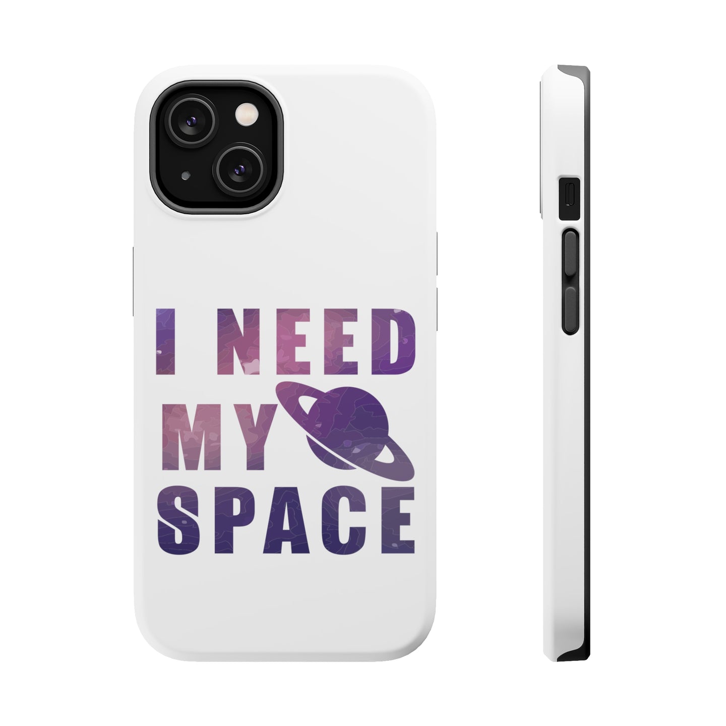 DistinctInk ToughCase for Apple iPhone, Compatible with MagSafe Charging - I Need My Space - Astronomy