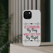 DistinctInk ToughCase for Apple iPhone, Compatible with MagSafe Charging - Vet By Day, Best Mom By Night