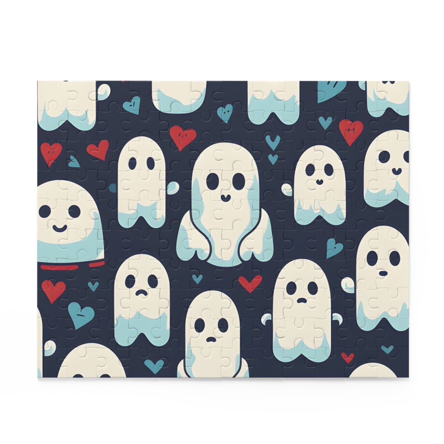 DistinctInk Jigsaw Puzzle with Skelephants and Ghostly Ghouls Design for Halloween